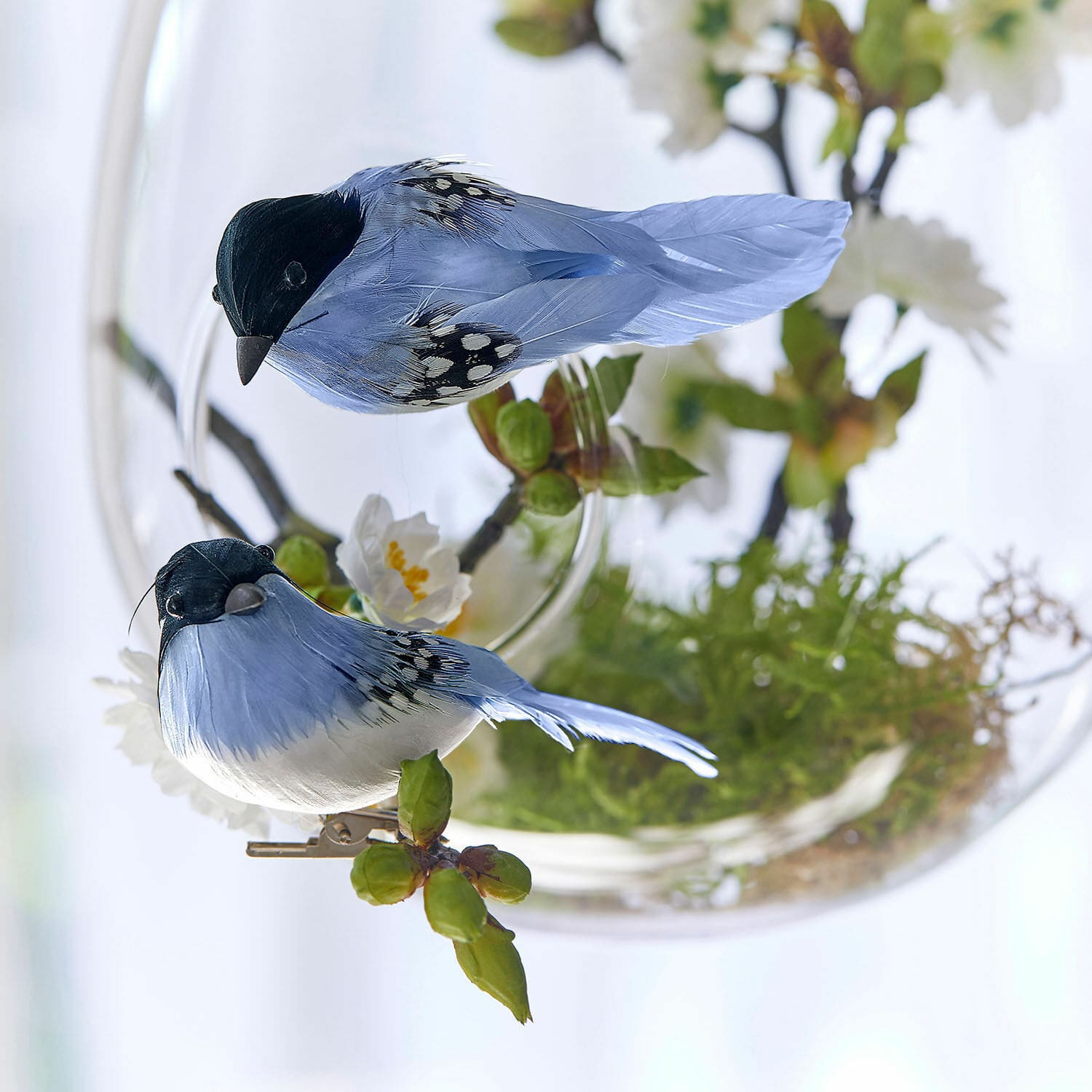 Oiseaux Déco En Mousse Imitation Plumes - Lot De 2 - 15x4cm - Blanc - Pour Noël, Mariages, Fêtes